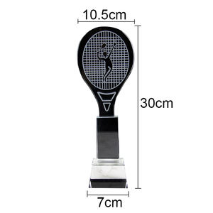 Balles de tennis vierges en forme de <span class=keywords><strong>raquette</strong></span> de tennis en cristal bon marché Trophy Awards - Product Image 2