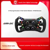 Volant de jeu PC SIMAGIC Speed Magic GT Neo, simulateur de volant, fibre de carbone, système ouvert, corps en disque, 10 boutons RGB