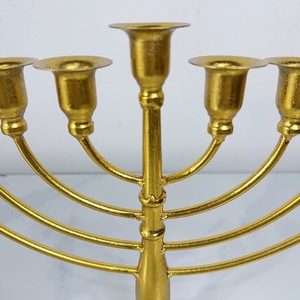 Metal Nine <b>Headed</b> Candlestick Hanukkah Candle Holder Home Decoration Centerpiece Durable Vintage <b>Style</b> - Product Image 2