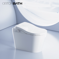 WC intelligent avec bidet, sur pied, allongé, eau chaude, chasse automatique, capteur de pied, siège chauffant, télécommande LED, vente en gros