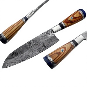 Couteau de chef en acier Damas sur mesure, lame de cuisine ultra-affûtée, manche en bois de noyer, fabricant OEM professionnel - Product Image 1