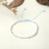 Go2boho Bracelets de perles d'eau douce tissés à la main Mini Bracelet réglable en perles colorées pour femmes