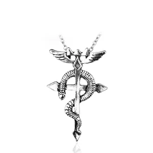 Collar con colgante de serpiente Fullmetal Alchemist Cosplay Edward Elric Flamel