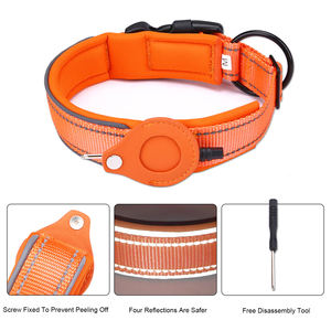 Collare per cani di moda con custodia Airtag in Nylon collare per animali domestici morbido riflettente Anti-perdita di tracciamento collare per cani Airtag - Product Image 6