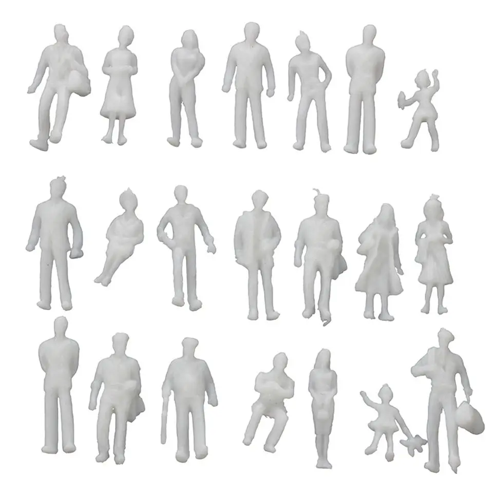 50 P/Bag мини-модель белые миниатюрные фигурки 1:50/75/100/150/200 масштаб архитектурные модели человеческих весов модель ABS пластиковые люди
