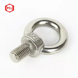 M2 M3 M5 M6 M8 M12 M32 M33 Swivel Lifting Eye Bolt DIN580 Fully Threaded Lifting Eye Bolt Stainless Steel SS 304/316 Eye Bolt