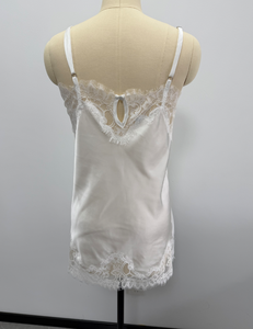 <span class=keywords><strong>Camicia</strong></span> <span class=keywords><strong>da</strong></span> <span class=keywords><strong>Notte</strong></span> <span class=keywords><strong>Bianca</strong></span> in Raso con Pizzo per Donna, Abito Sottoveste con Spalline Regolabili, Lingerie <span class=keywords><strong>da</strong></span> <span class=keywords><strong>Notte</strong></span> - Product Image 4