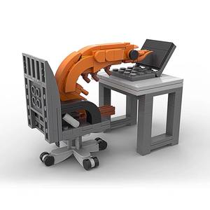 Ensemble de construction MOC crevettes humoristiques 166 pièces, jouet de puzzle DIY, décoration de bureau à assembler - Product Image 3