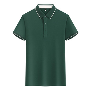 เสื้อโปโลสีพื้นแต่งขอบตัดกัน โพลีเอสเตอร์ แขนสั้น สวมใส่ได้ทุกวัน - Product Image 2