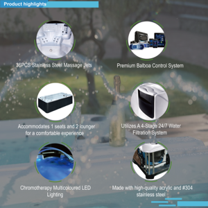 <span class=keywords><strong>Hydrorelax</strong></span> Spa de natation autoportant de luxe avec TV Massage de jardin moderne Bain à remous extérieur pour la famille Filtre Balboa en acrylique - Product Image 5