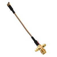 Connecteur d'assemblage mâle MMCX à angle droit (RA) vers femelle SMA à 2 trous avec câble coaxial RG316