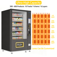 Máquina Expendedora Automática de Alimentos de la Marca LERKE, 60 Compartimentos, Máquina Expendedora de Comida Rápida, Útil para Hoteles, con Pago en Monedas