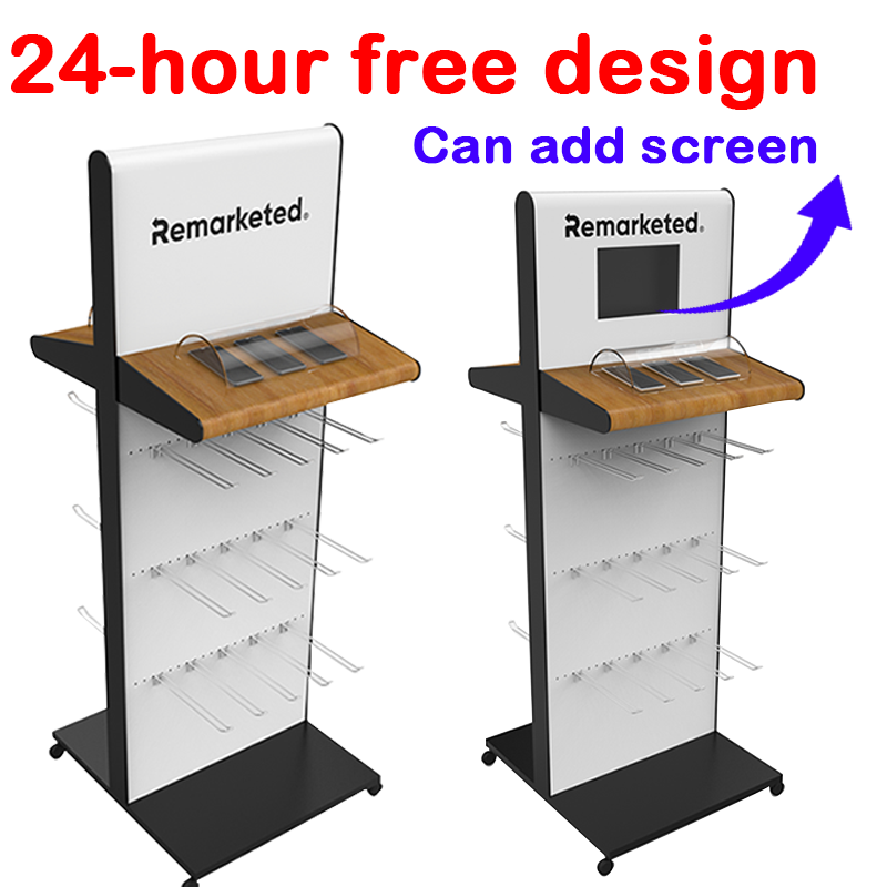Customized Modern Wood Floor Standing Display Rack for Retail Stores with Easy Assembly — view 5