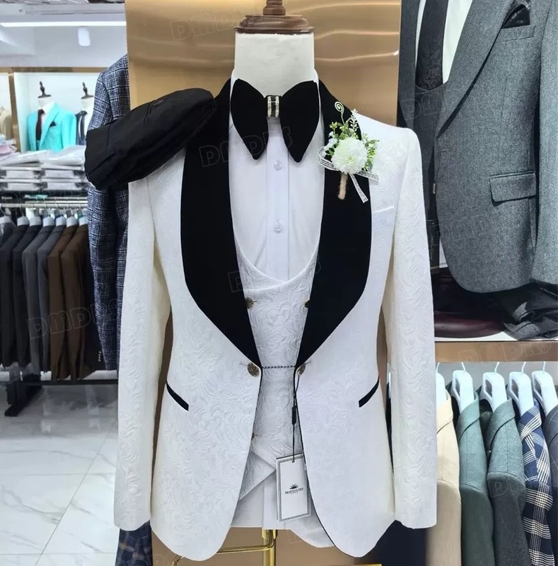 Stylish White Groom Wedding Wear Men