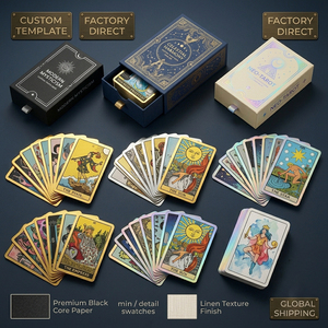 Stampa Personalizzata di Carte <span class=keywords><strong>dei</strong></span> <span class=keywords><strong>Tarocchi</strong></span>, Mazzo di Oracoli con Nucleo Nero 350gsm, <span class=keywords><strong>Gioco</strong></span> Spirituale Personalizzato con Scatola Rigida di Lusso - Product Image 3