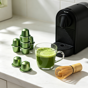 แคปซูลมัทฉะที่ใช้พลังงาน AI สำหรับเครื่องชงกาแฟ Nespresso Original ที่สามารถใช้ร่วมกันได้ พร้อมส่วนผสมรสชาติแบบกำหนดเองและบรรจุภัณฑ์โลโก้ – OEM - Product Image 6