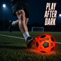 Ballon de football PU Kata qui brille dans le noir, taille 5, ballon de football lumineux, vente en gros, ballon de football personnalisé pour les sports nocturnes