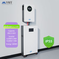 Paket Baterai Lithium-ion 16kwh 32kwh, Kit Inverter Hybrid Sistem Tenaga Surya 51.2v, Baterai Penyimpanan Energi 11kw 6.2kw Inverter