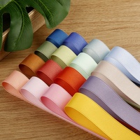 Usine en gros 4cm Double face couleur unie rouge bleu or ruban de satin de polyester