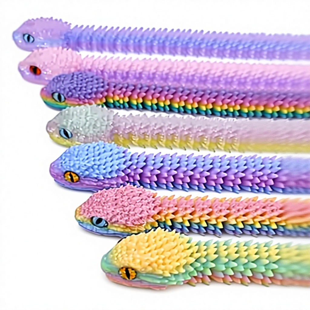 Gosknor Juguete de Víbora Impreso en 3D, Juguetes Víbora Serpiente Animales Impresos 3D Serpiente Articulada Misteriosa para la Decoración del Escritorio Oficina Casa (Degradado en Tres Colores Gosknor Juguete de Víbora Impreso en 3D, Juguetes Víbora Serpiente Animales Impresos 3D Serpiente Articulada Misteriosa para la Decoración del Escritorio Oficina Casa (Degradado en Tres Colores