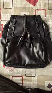 Wholesale New Cheap Bag with Tassel <b>Black</b> Fashion College Bags Leather <b>Backpack</b> for <b>Women</b> School Bag - Product Image 6