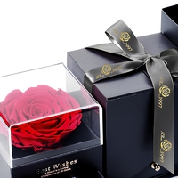Hflora nouveau produit en gros roses conservées boîte à bijoux pour toujours fleur dans une boîte-cadeau cadeau de noël pour mère petite amie