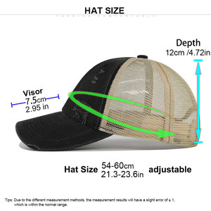 Commercio all'ingrosso 6 pannelli di alta qualità in bianco chiaro nero di cotone lavato in rete Snapback cappelli da camionista per gli uomini delle donne - Product Image 2