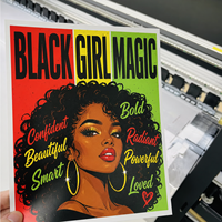 Transferts DTF en gros Black Girl Magic Day – Autocollants thermocollants PET de haute qualité pour T-shirts, lavables et imperméables