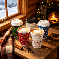 Gobelet en papier à double paroi personnalisé avec logo écologique, jetable, acceptant les formats 8/12/16/22 oz, gobelet à café pour boissons chaudes avec couvercle