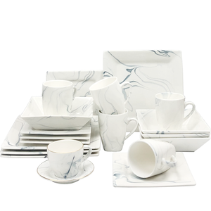 Juegos de vajilla de cerámica de mármol, vajilla de lujo, platos de forma cuadrada, vajilla de cocina, 16 Uds. - Product Image 1