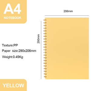 Caderno espiral com capa à prova d'água, caderno de exercícios personalizado, cadernos escolares amarelos para estudantes, cadernos de leiteria em espiral - Product Image 4