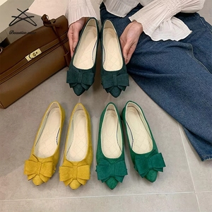 Chaussures plates pour femmes grande taille, style <span class=keywords><strong>ballerines</strong></span> à bout pointu, à enfiler, avec nœud, pour la <span class=keywords><strong>marche</strong></span> - Product Image 4