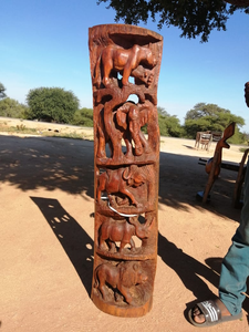 Statue d'animal tribal sculptée à la main en bois naturel africain, artisanat d'art africain authentique pour la vente en gros - Product Image 2