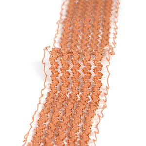 Kustom multiwarna 55mm dekorasi renda Picot elastis anyaman jaring elastis pita elastis untuk menjahit - Product Image 4