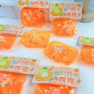 Jouet Squishy TPR en forme de morceaux d'orange en gelée de 8 cm, anti-stress, à presser, cadeau attrayant pour enfants et adultes, cadeaux joyeux - Product Image 3