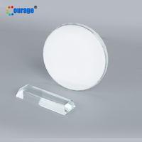 Grande taille ronde en cristal de sublimation plaque cadre décoration maison avec support BSJ-03A