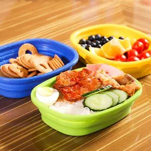 Set di scatole per il pranzo in Silicone Bento portatile Eco Friendly Click 800ml con scomparto per bambini adulti