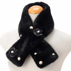 Bufanda de Felpa Cruzada para Mujer, Estilo Otoñal, Nueva, de Fibra de Poliéster, Gruesa, Linda, Cálida, Combinable con Todo, para Invierno - Product Image 6