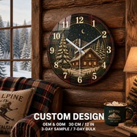 Horloge murale ronde en verre de 30 cm, design Halloween, personnalisable OEM ODM, mouvement silencieux à quartz, décoration intérieure, vente en gros