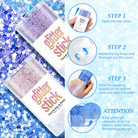 43 Couleurs 15g Stick de Gel Pailleté Épais Scintillant Imperméable Portable pour Décoration, Maquillage Scène, Fête, Corps, Visage et Cheveux