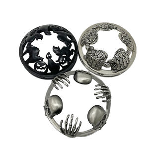 Заводская индивидуальная Крышка для свечи на Хэллоуин, металлическая крышка для свечи из цинкового сплава для стеклянной банки, крышка для свечи - Product Image 2
