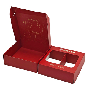 Boîte de colisage rectangulaire haut de gamme écologique personnalisée avec pelliculage mat et UV pour emballage alimentaire, boîte à gâteau de mariage rouge, boîte à biscuits - Product Image 2