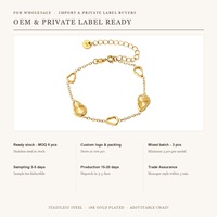 Bracelet personnalisé en forme de gourde en acier inoxydable plaqué or 18 carats, chaîne creuse, pour femme, vente en gros