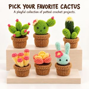 Kit de Manualidades de Crochet, Cactus en Maceta, Hilos para Tejer, Instrucciones, Set de Actividades para Principiantes, Regalos para Adolescentes y Adultos - Product Image 4