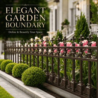 Panneaux de clôture de jardin en métal galvanisé anti-rouille à barres verticales, décor de terrasse, cadre métallique thermolaqué, vente en gros par conteneur complet