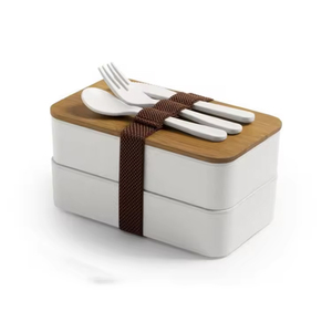 Boîte à lunch <span class=keywords><strong>bento</strong></span> pour enfants et adultes avec couvercles en bambou - Product Image 1