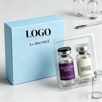 Étiquette pour flacon de peptides lyophilisés spécialisés, PET transparent, 5 ml, 10 ml, 15 ml, 20 ml, adhésif permanent, pour usage en laboratoire uniquement