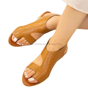 High Quality New White Breathable Flat Spot Latest Ladies Designs Skin Color Adult Casual <b>Sandals</b> - Product Image 2