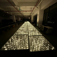 Panneau lumineux LED 16x16 pieds de haute qualité, miroir doré, effet ciel étoilé, pour piste de danse, idéal pour la location d'événements et de mariages