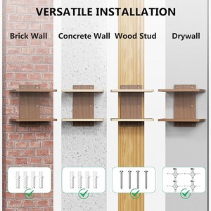 Mensola TV Sospesa a Parete, Scaffale a 2 Livelli per Proiettori, Lettori DVD, Router, Console di <span class=keywords><strong>Gioco</strong></span>, Decoder, Accessori Decorativi per Soggiorno - Product Image 2